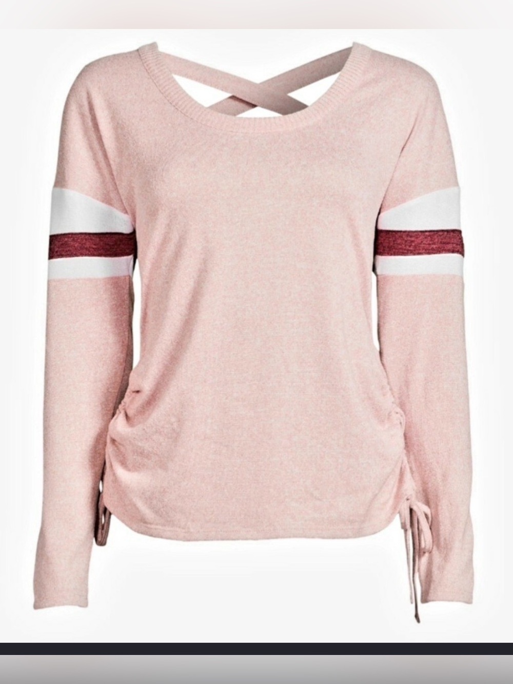 No Boundaries Ruched Top with a crisscross back cutout